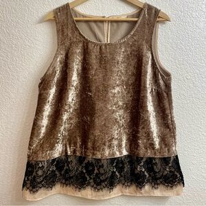Mystree Velvet and Lace Tank Blouse L